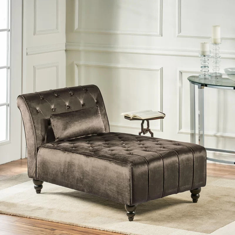 Chaise Lounge: Andrews Tufted Armless Chaise Lounge Chair