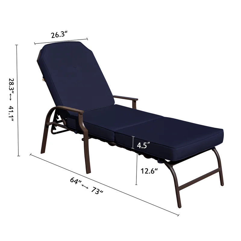 Chaise Lounge: Artime 82'' Long Reclining Single Chaise with Cushions