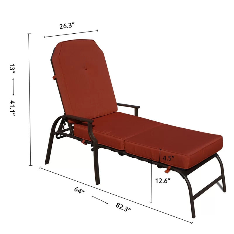Chaise Lounge: Artime 82'' Long Reclining Single Chaise with Cushions