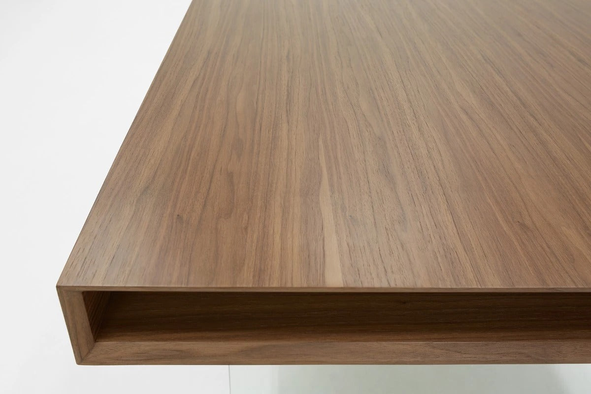 Dining Table: Evimy Glass Dining Table