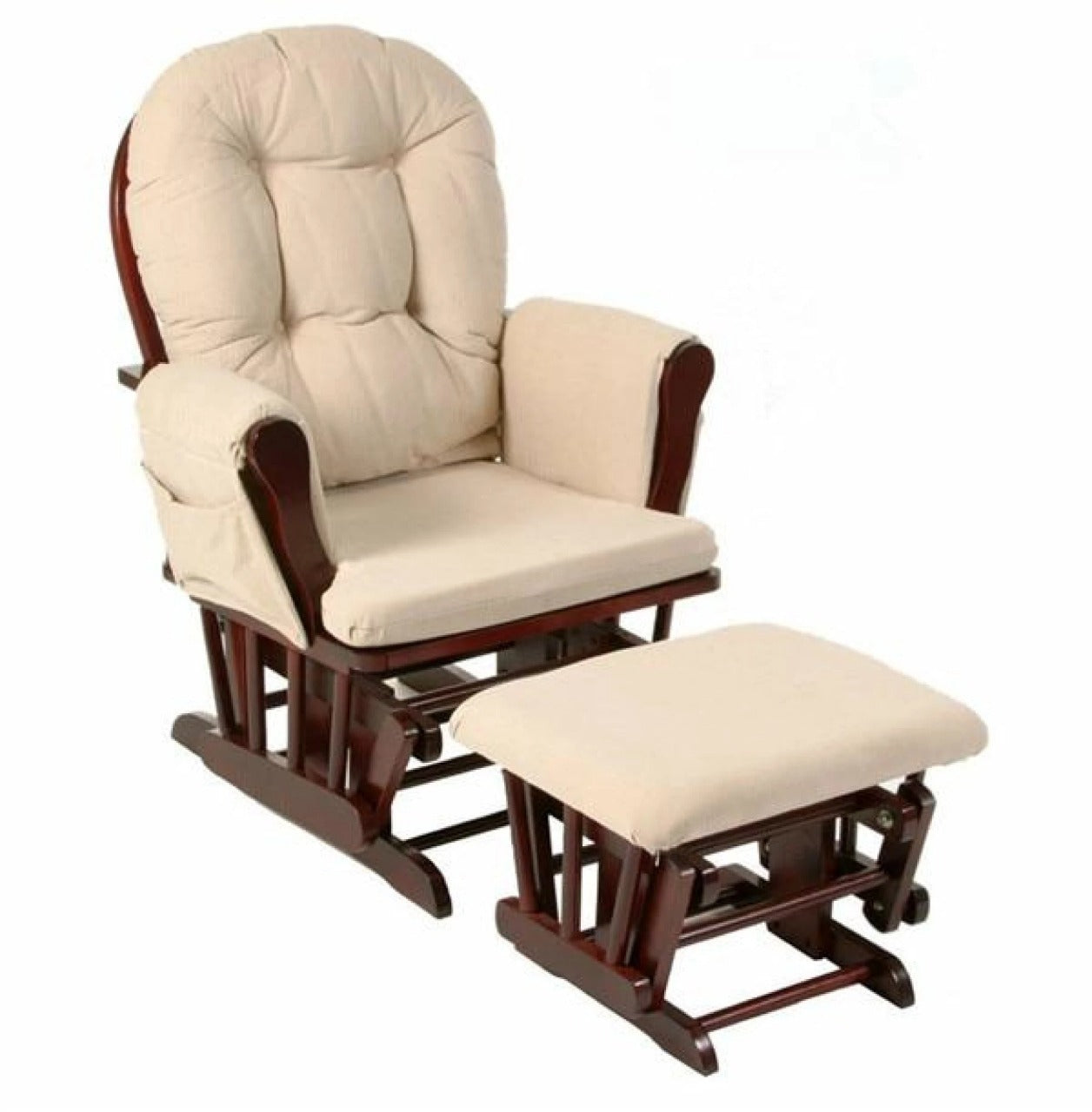 Rocking Chair: Solid Frame Rocking Chair With Ottoman