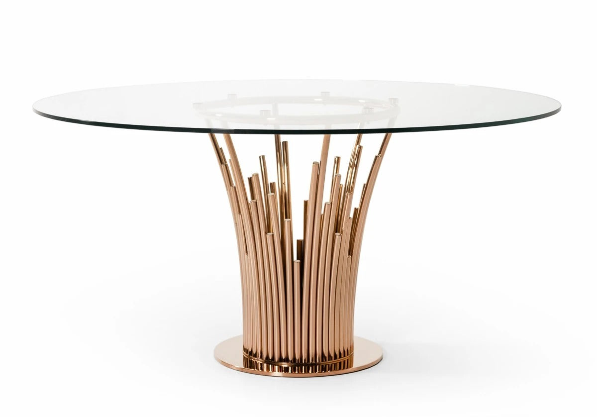 Dining Table: Paul Round Glass Dining Table