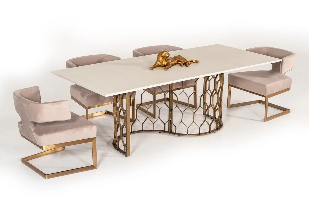 Dining Table: Kaser Marble Dining Table