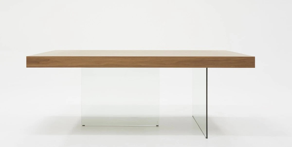 Dining Table: Evimy Glass Dining Table