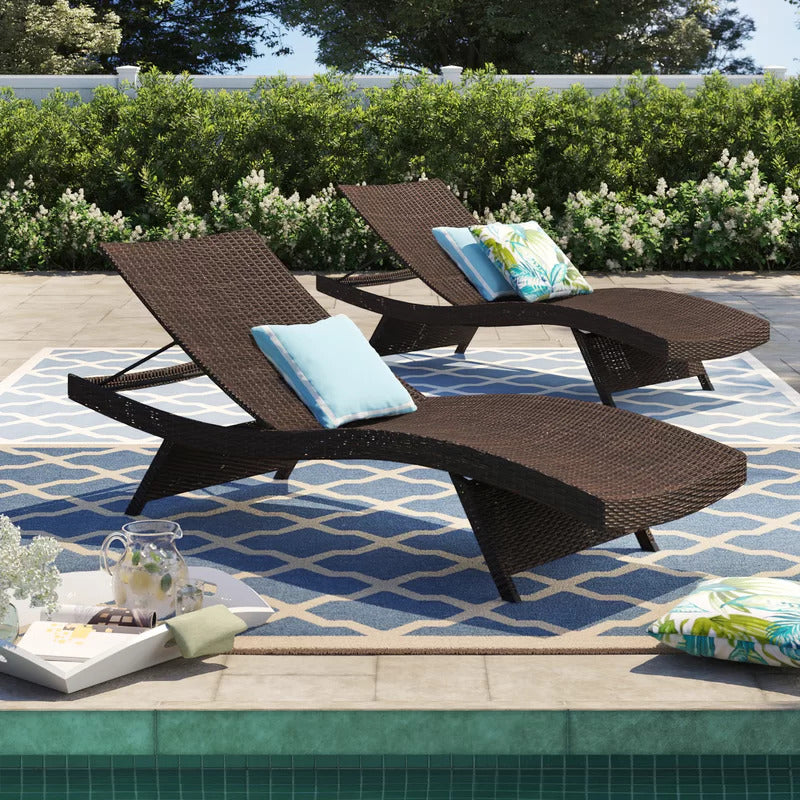 Chaise Lounge: Breton 79.25'' Long Reclining Chaise Lounge Set (Set of 2)