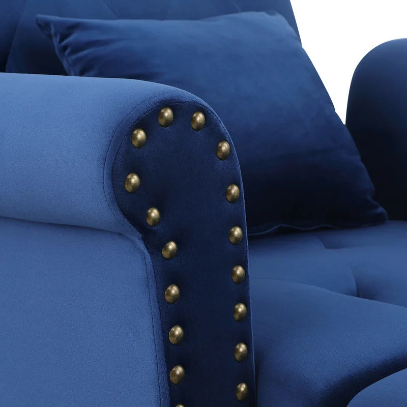 Chaise Lounge: Cannon Tufted Round Arms Reclining Chaise Lounge