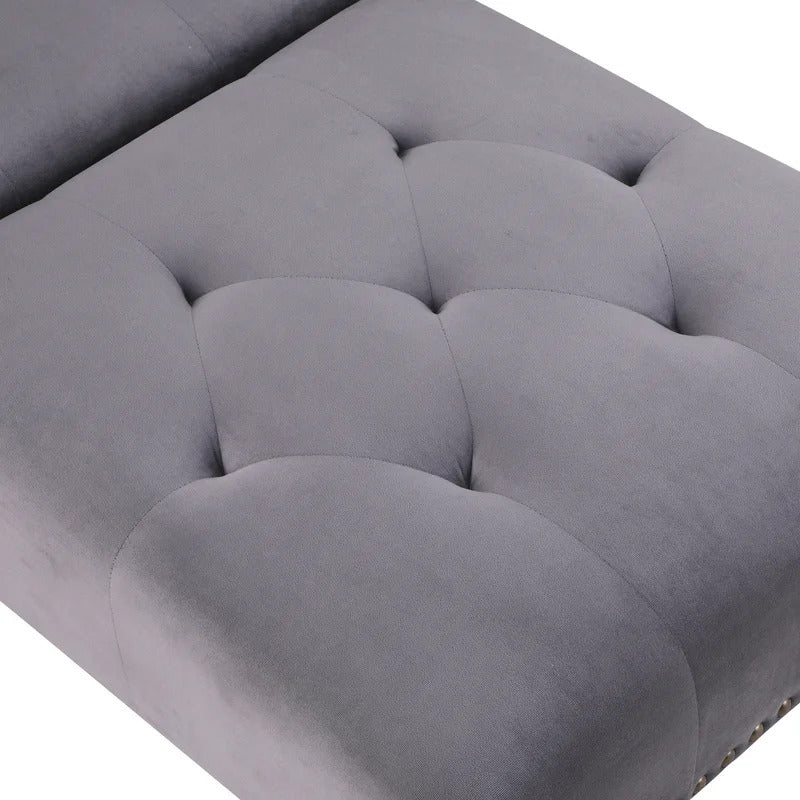 Chaise Lounge: Cannon Tufted Round Arms Reclining Chaise Lounge