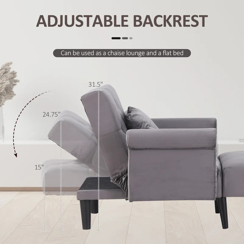 Chaise Lounge: Cannon Tufted Round Arms Reclining Chaise Lounge