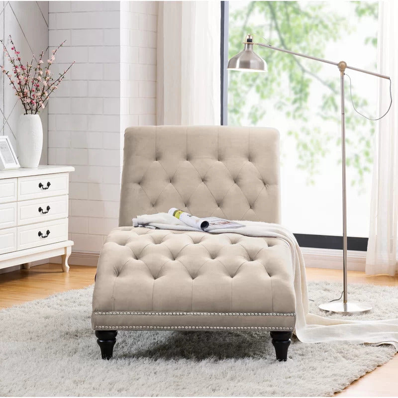 Chaise Lounge: Dannely Tufted Armless Chaise Lounge Chair