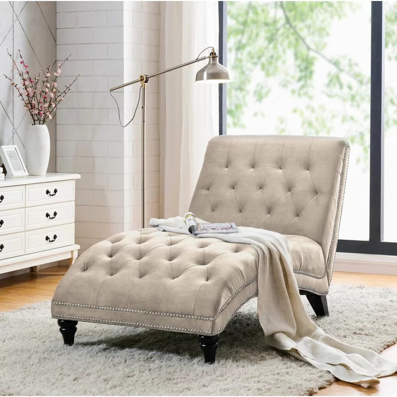 Chaise Lounge: Dannely Tufted Armless Chaise Lounge Chair