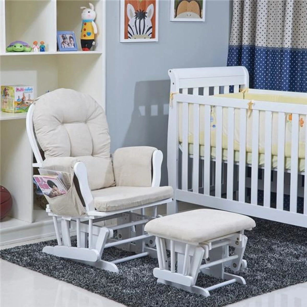 Rocking Chair: Solid Frame Rocking Chair With Ottoman