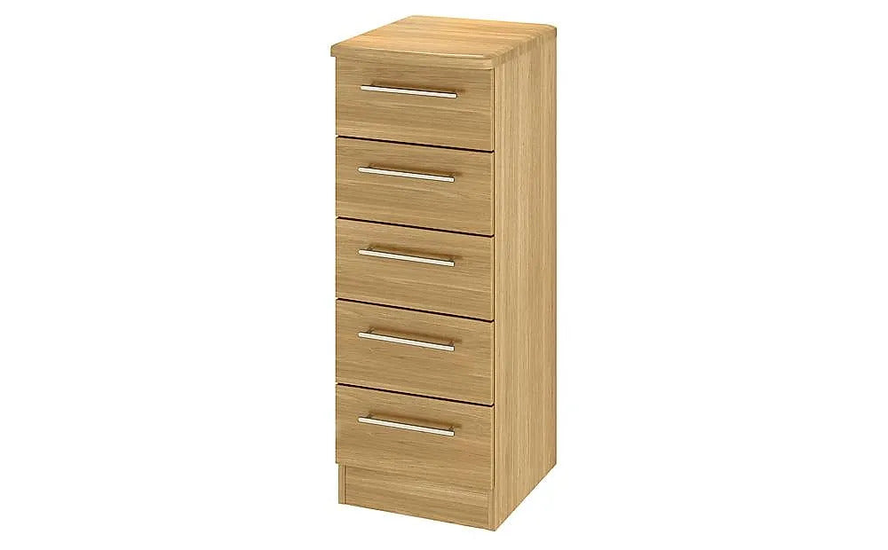 Chest Of Drawers Modern Oak Narrow 5 Drawer