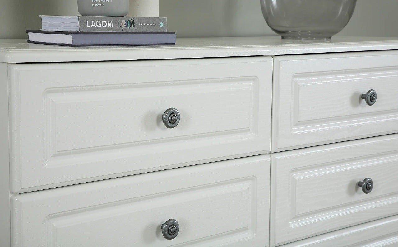 Chest Of Drawers : White Midi 6 Drawer Chest Of Drawers