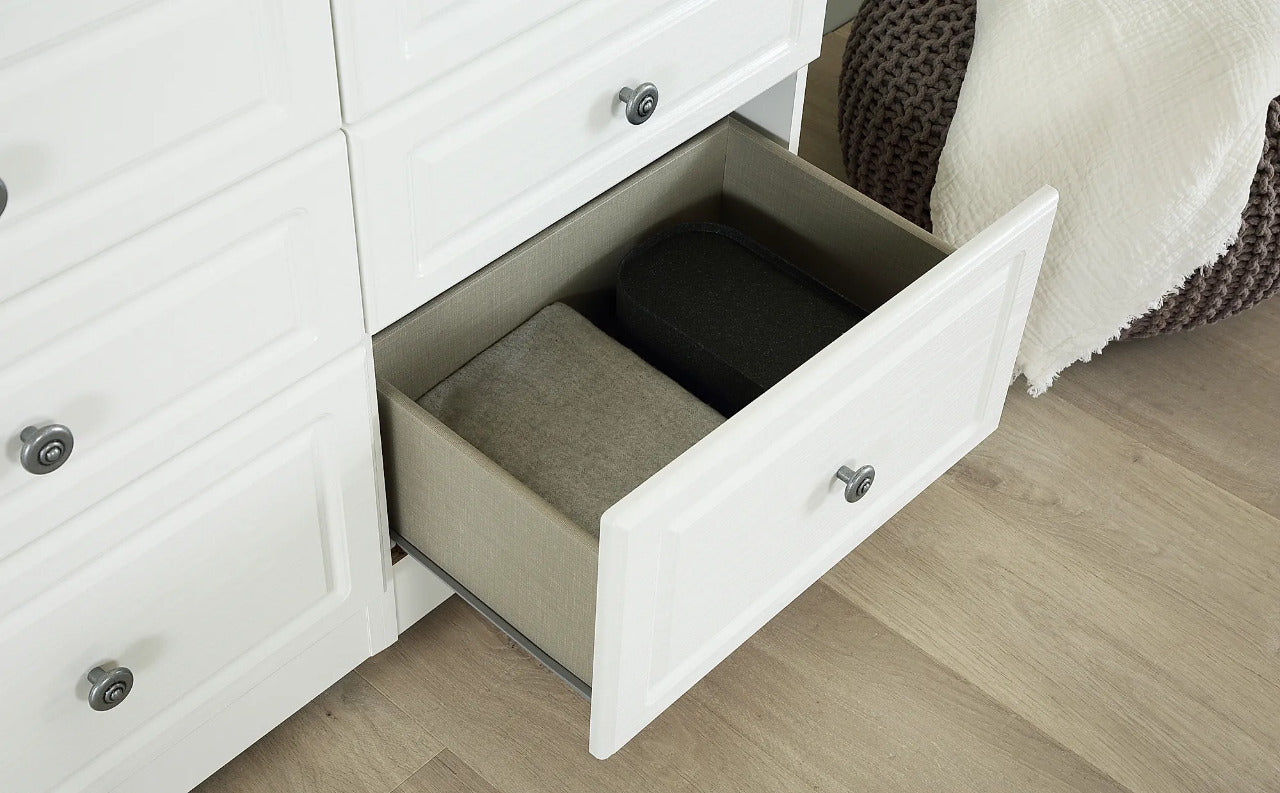 Chest Of Drawers : White Midi 6 Drawer Chest Of Drawers