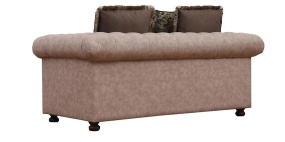 3 Seater Sofa Set:- Chesterfield Fabric Sofa Set (Beige)