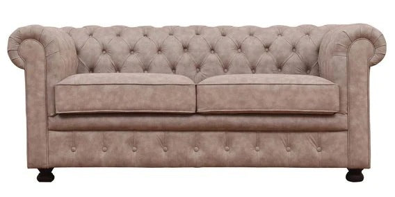 3 Seater Sofa Set:- Chesterfield Fabric Sofa Set (Beige)