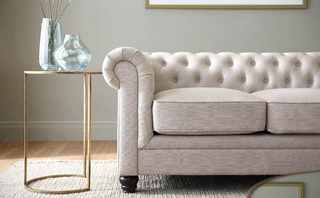 Chesterfield Sofa Set : Fabric 3 Seater Chesterfield Sofa