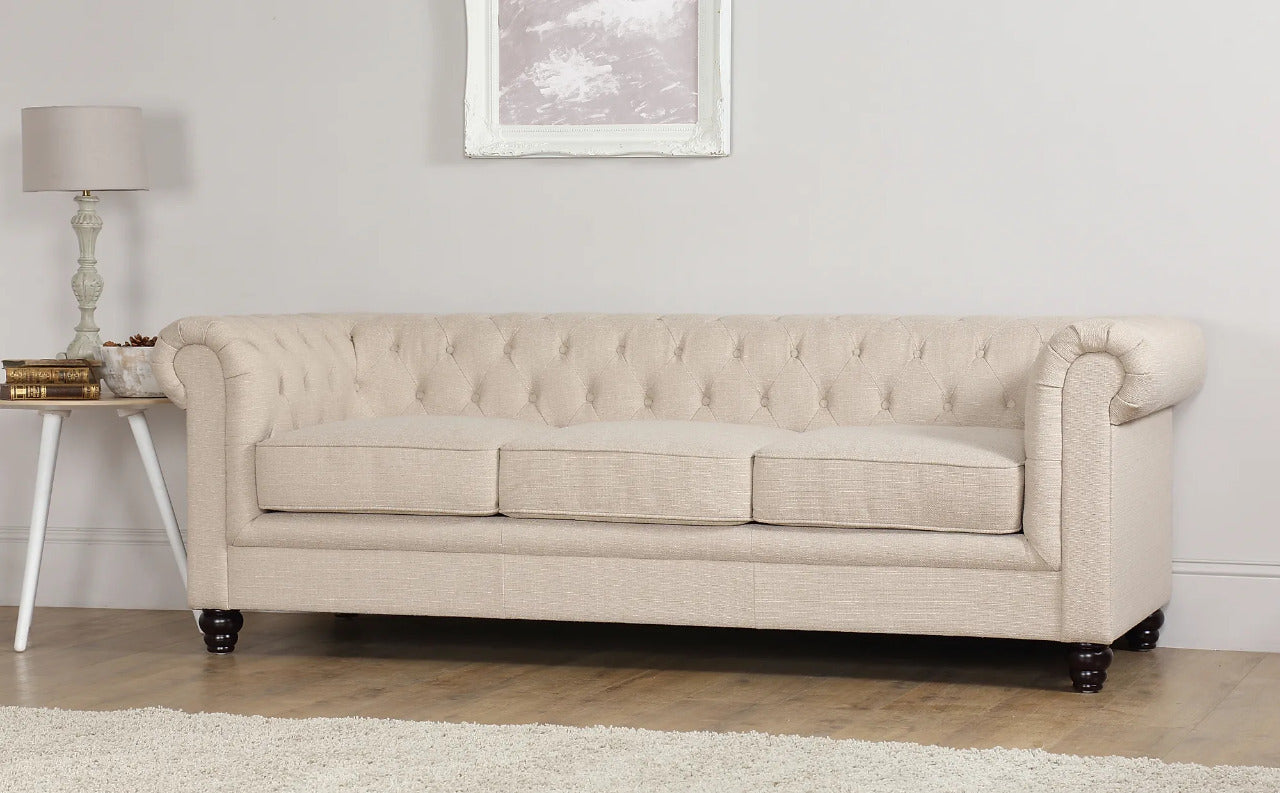 Chesterfield Sofa Set : Fabric 3 Seater Chesterfield Sofa