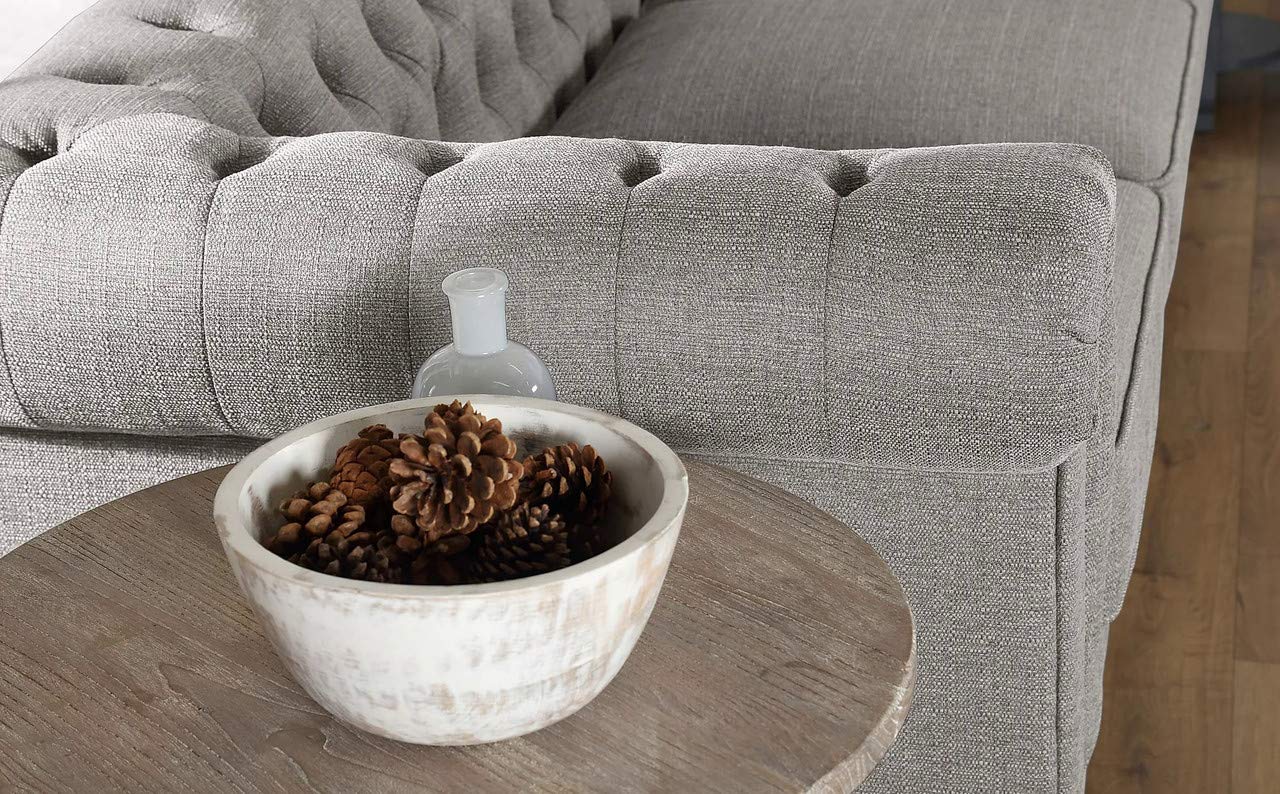Chesterfield Sofa Set: Light Grey 3 Seater Sofa Set