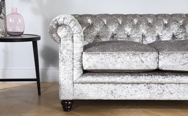 Chesterfield Sofa Set: Chestnut Leatherette 2 Seater Sofa Set