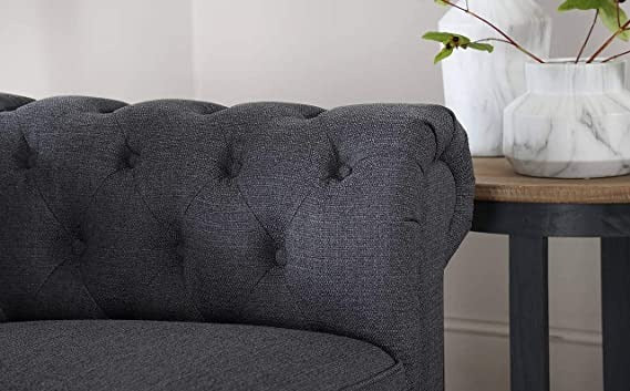 Chesterfield Sofa Set: Solid Wood Fabric 3 Seater Sofa Set