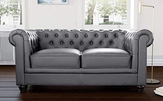 Chesterfield Sofa Set: Solid Wood Fabric 3 Seater Sofa Set