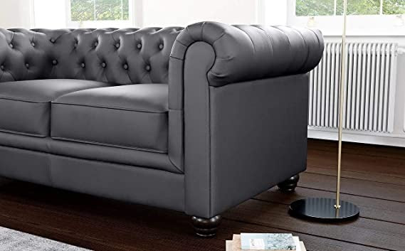 Chesterfield Sofa Set: Solid Wood Fabric 3 Seater Sofa Set