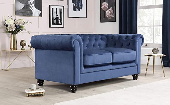 Chesterfield Sofa Set: Solid Wood Fabric 3 Seater Sofa Set