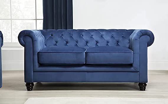 Chesterfield Sofa Set: Solid Wood Fabric 3 Seater Sofa Set