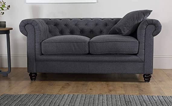 Chesterfield Sofa Set: Solid Wood Fabric 3 Seater Sofa Set