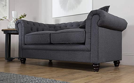 Chesterfield Sofa Set: Solid Wood Fabric 3 Seater Sofa Set