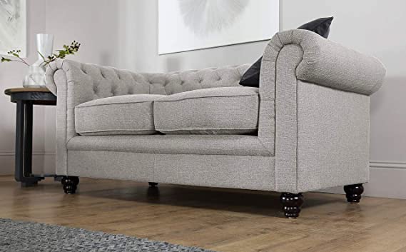 Chesterfield Sofa Set: Solid Wood Fabric 3 Seater Sofa Set