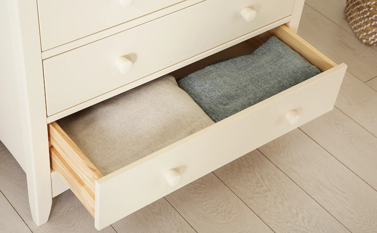 Chest of Drawers : 5 White Drawer Chest of Drawers