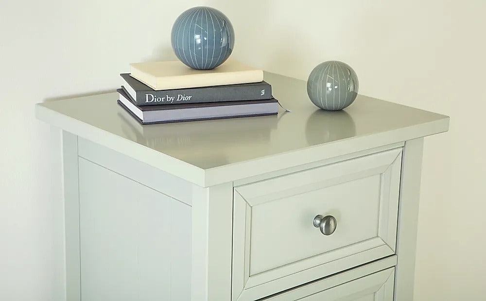 Chest of Drawers Grey Tall Narrow 5 Drawer