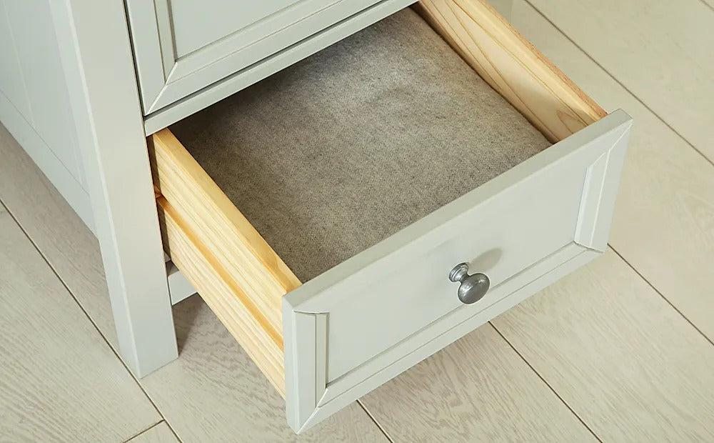 Chest of Drawers Grey Tall Narrow 5 Drawer