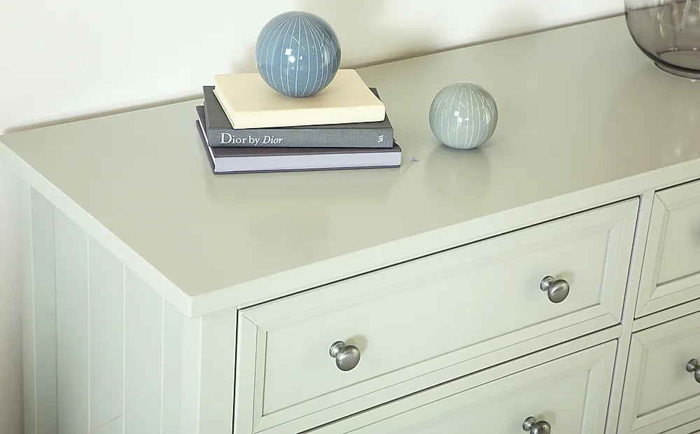 Chest of Drawers Grey Wide 6 Drawer