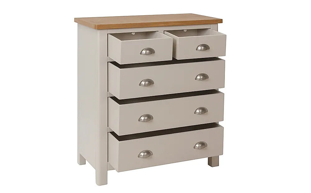 Chest of Drawers Grey and Oak 5 Drawer