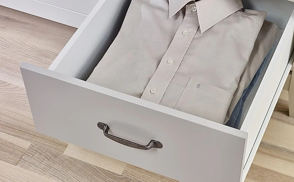 Chest of Drawers: Grey and Oak 5 Drawer Chest of Drawers