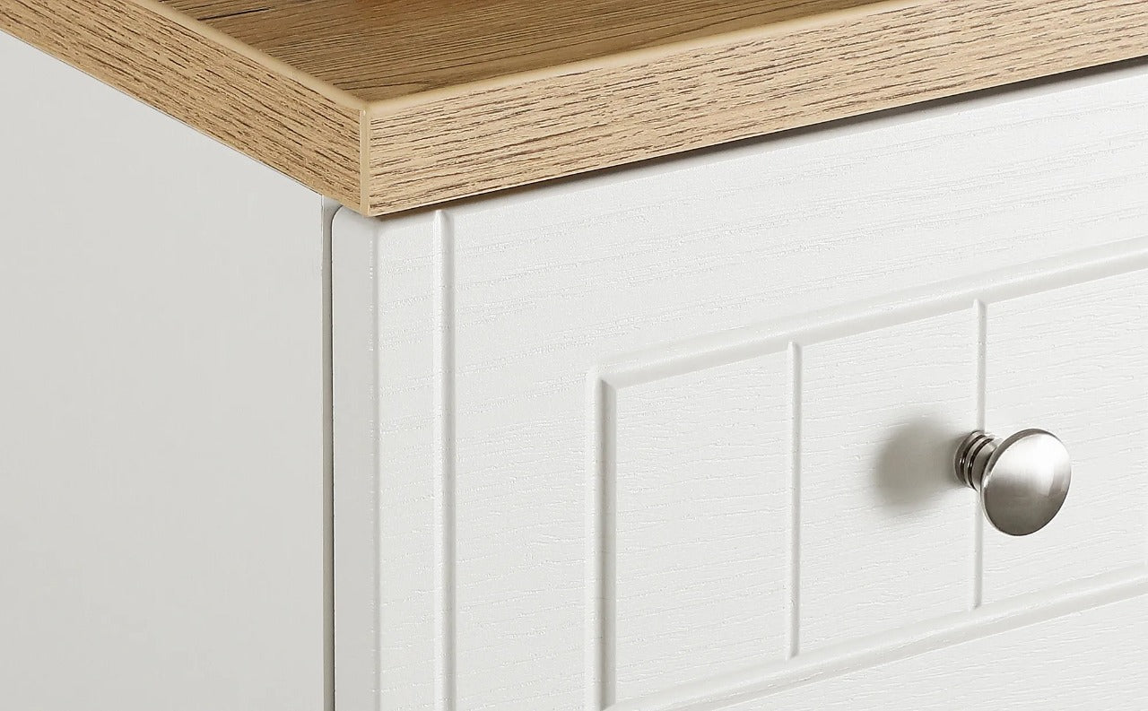 Chest of Drawers: Oak Tall Narrow 5 Drawer Chest of Drawers