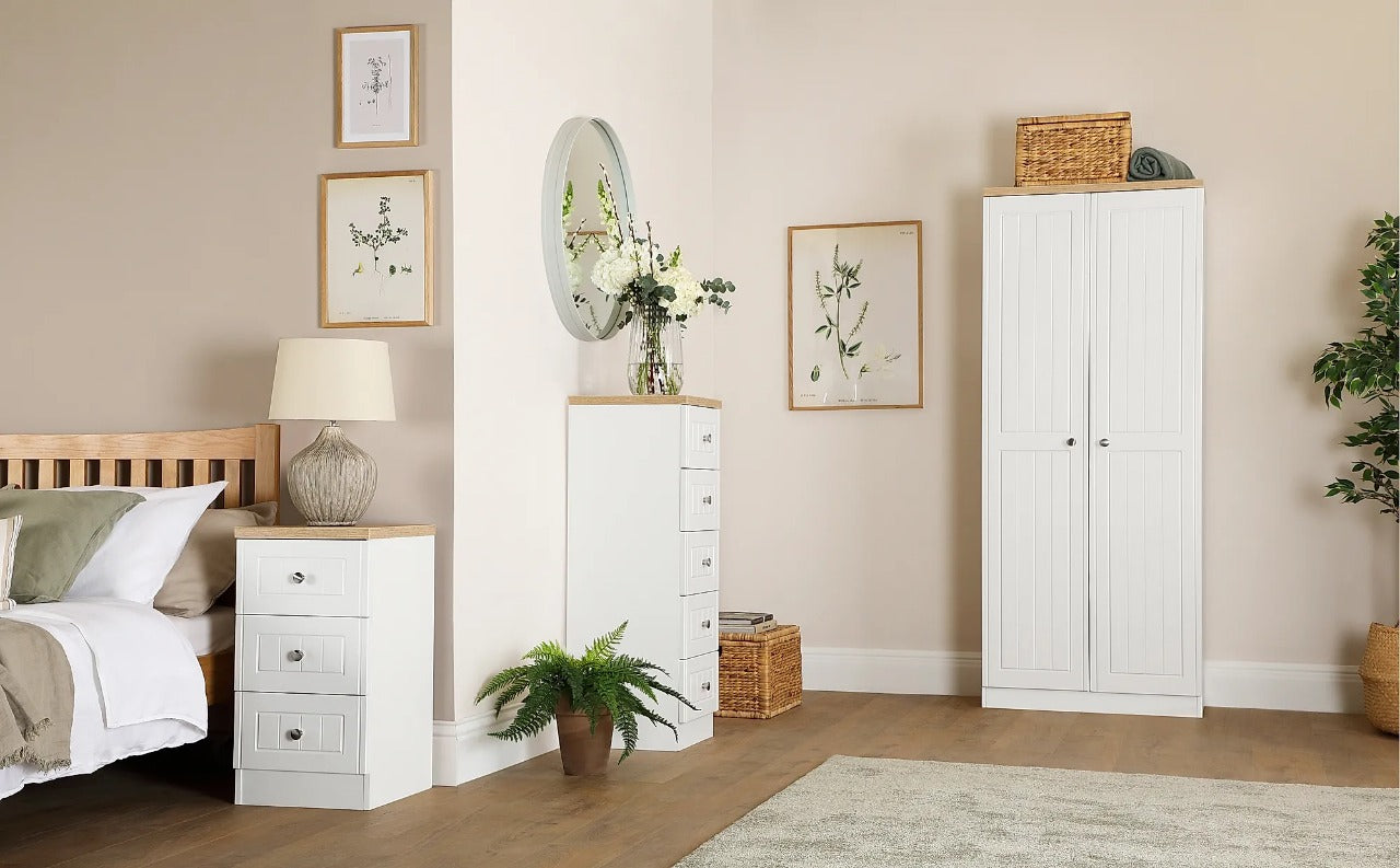 Chest of Drawers: Oak Tall Narrow 5 Drawer Chest of Drawers