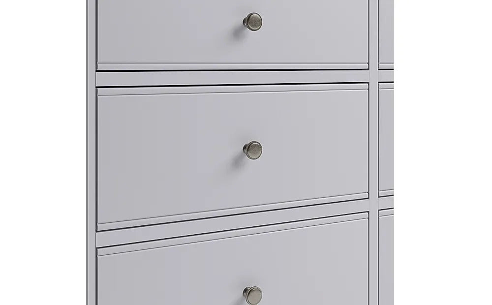 Chest of Drawers: Painted Grey 6 Drawer Chest of Drawers