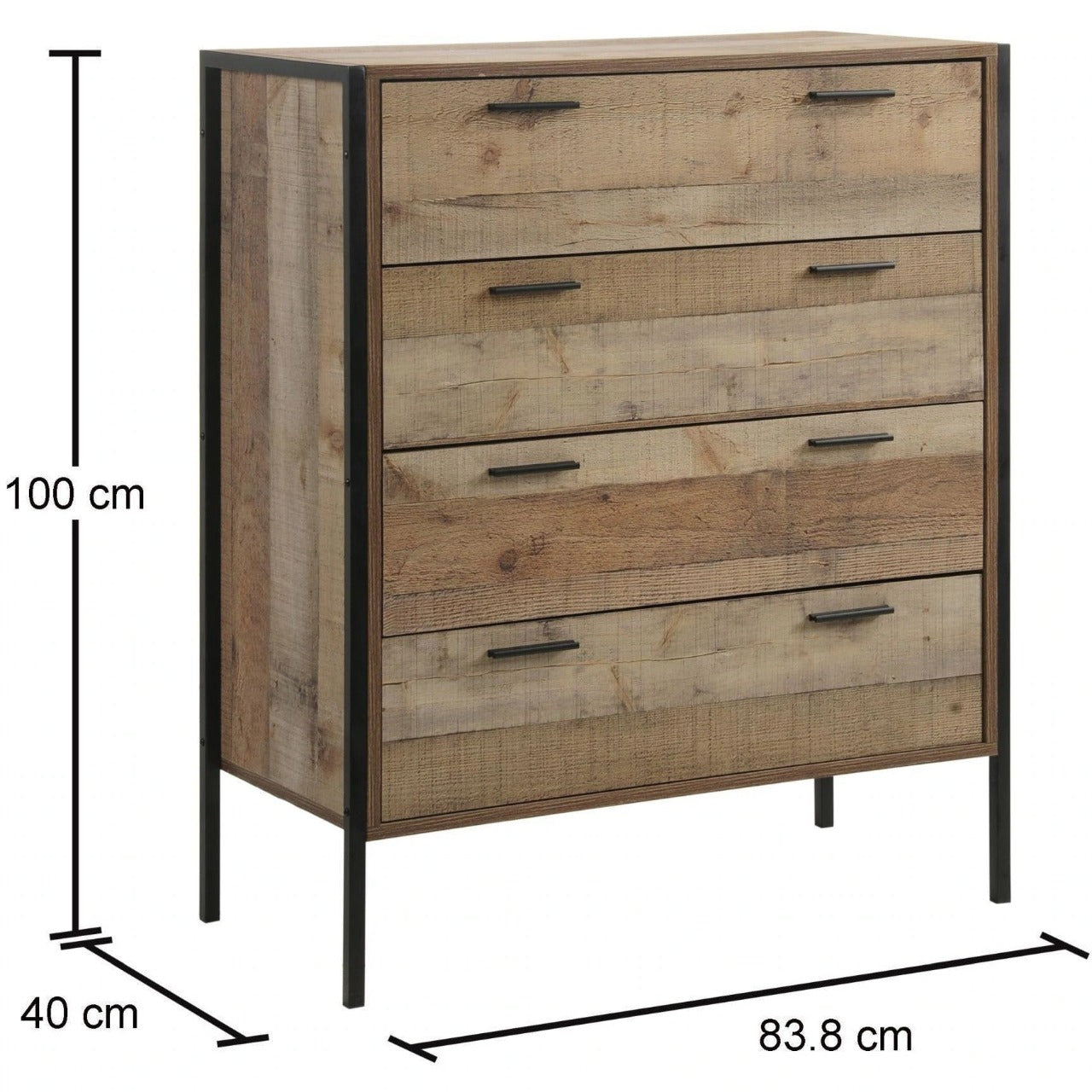 Chest of Drawers Rustic 4 Drawer
