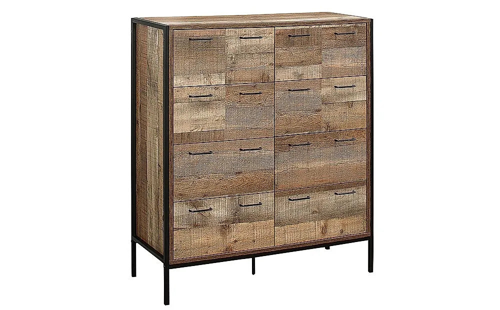 Chest of Drawers: Rustic Wood 12 Drawer Chest of Drawers
