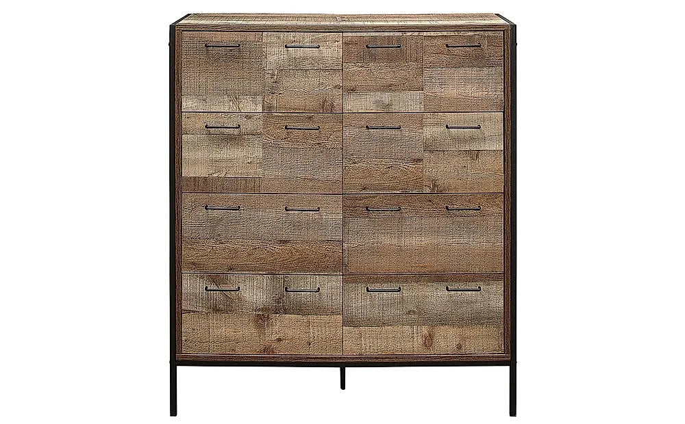 Chest of Drawers: Rustic Wood 12 Drawer Chest of Drawers