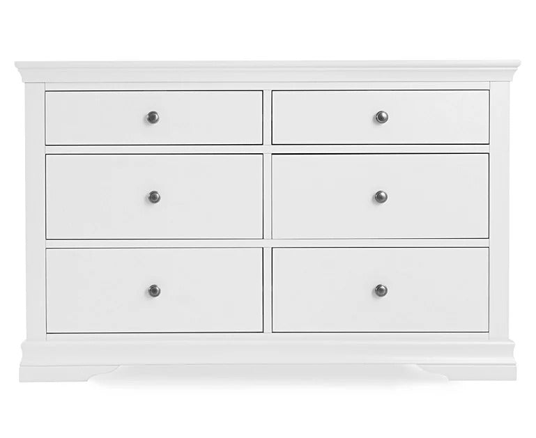 Chest of Drawers: White 6 Drawer Chest of Drawers