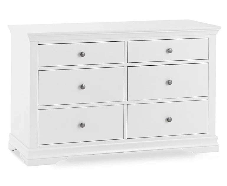 Chest of Drawers: White 6 Drawer Chest of Drawers
