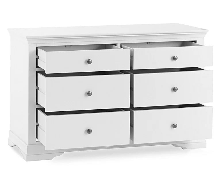 Chest of Drawers: White 6 Drawer Chest of Drawers