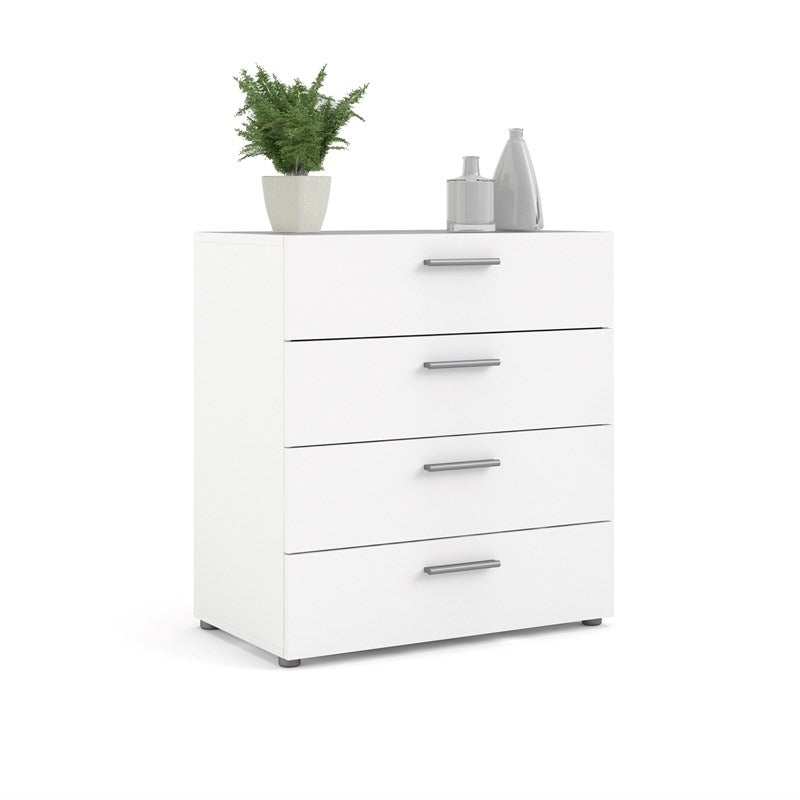 Chest of Drawers White High Gloss 4 Drawer