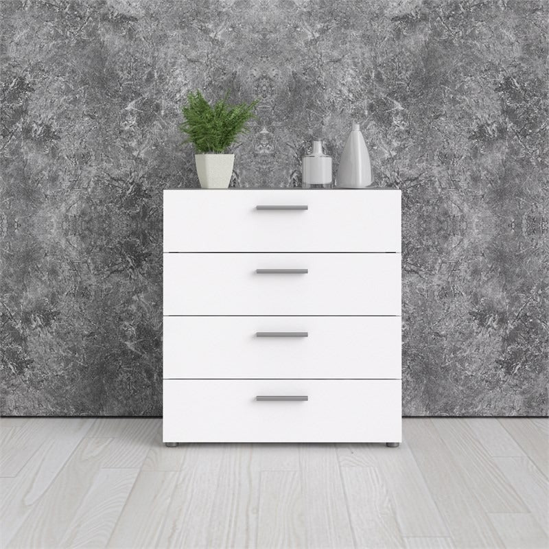 Chest of Drawers White High Gloss 4 Drawer