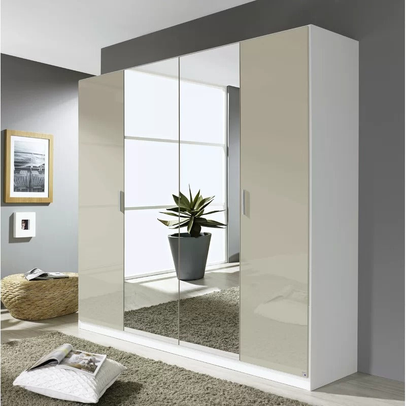 4 Door Wardrobe: Classic 4 Door Manufactured Wood Wardrobe